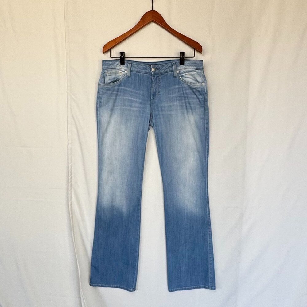 Vintage Y2K Bebe Angeline Blue Denim Low Rise Flare Leg Bootcut Jeans Size 31